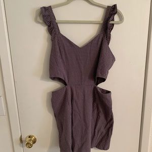 Plaid dress romper
